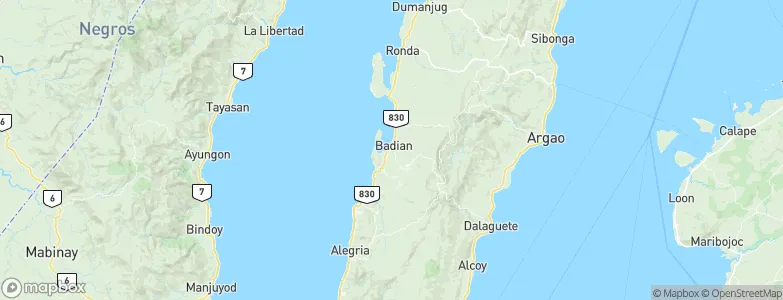 Badian, Philippines Map