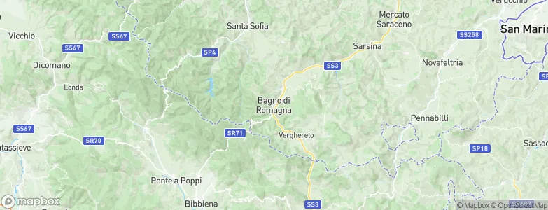 Bagno di Romagna, Italy Map