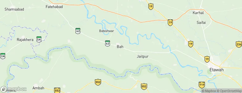 Bah, India Map