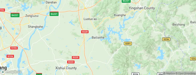 Bailianhe, China Map
