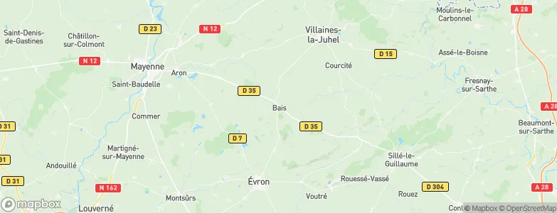 Bais, France Map