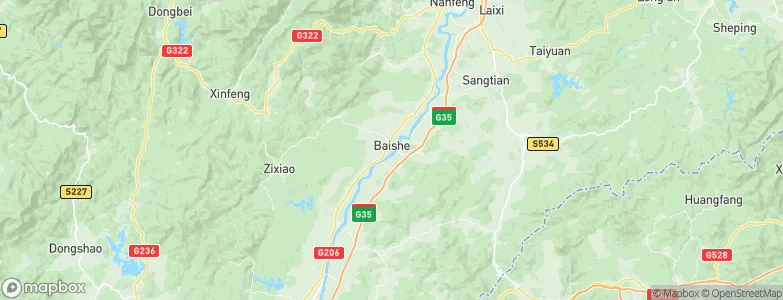 Baishe, China Map