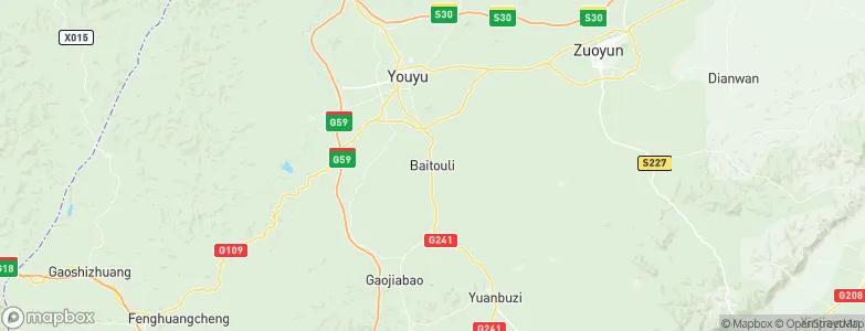 Baitouli, China Map