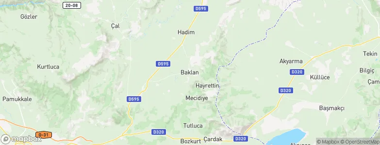 Baklan, Turkey Map