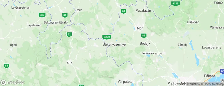 Bakonycsernye, Hungary Map