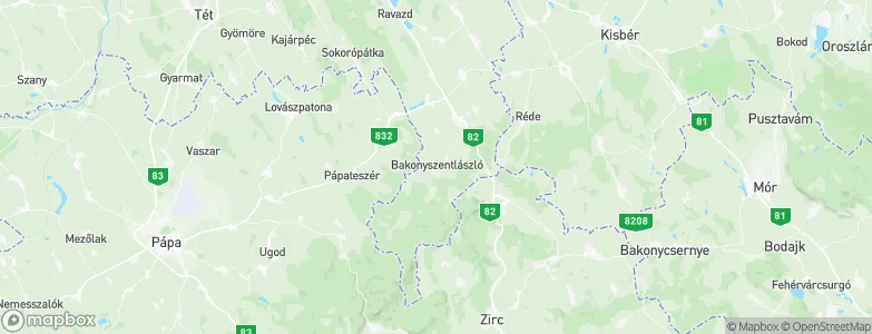Bakonyszentlászló, Hungary Map