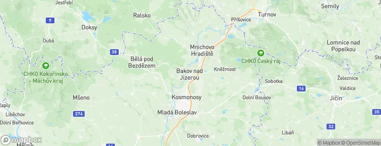 Bakov nad Jizerou, Czechia Map