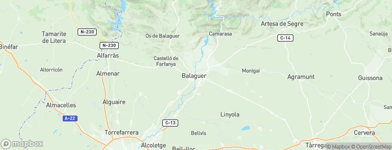 Balaguer, Spain Map