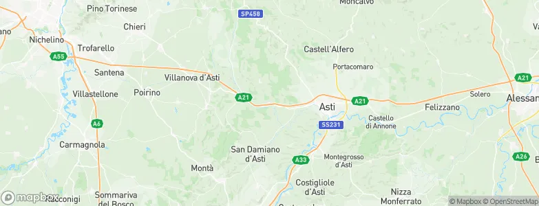 Baldichieri d'Asti, Italy Map