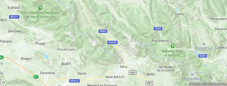 Balsorano Vecchio, Italy Map