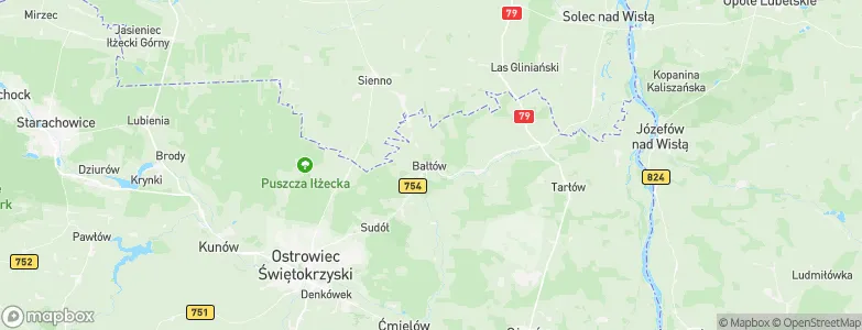 Bałtów, Poland Map