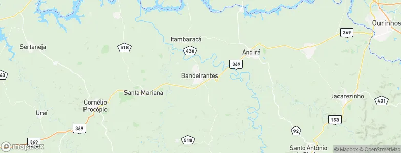 Bandeirantes, Brazil Map