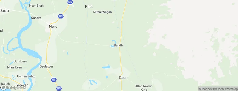 Bandhi, Pakistan Map