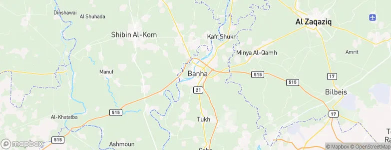 Banhā, Egypt Map