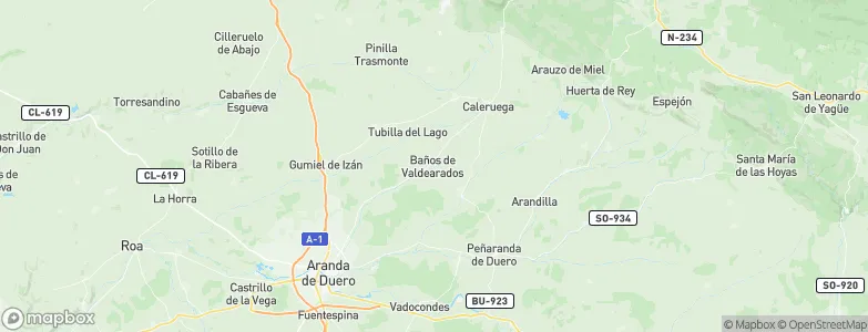 Baños de Valdearados, Spain Map