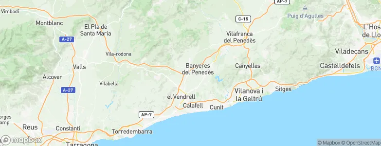 Banyeres del Penedès, Spain Map