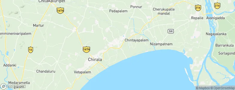 Bāpatla, India Map