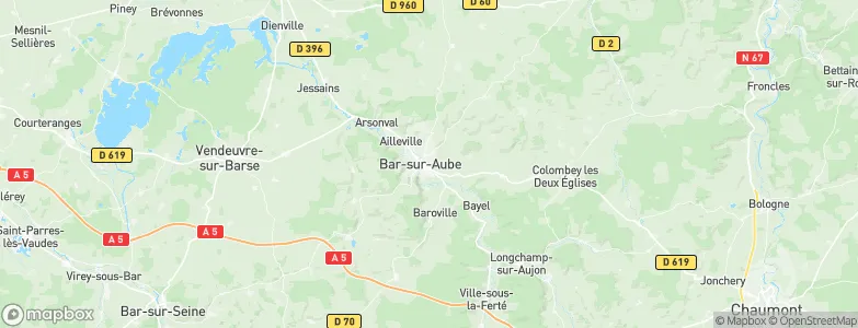 Bar-sur-Aube, France Map