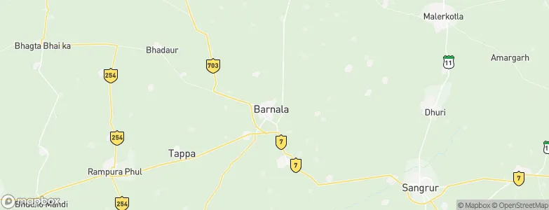 Barnāla, India Map