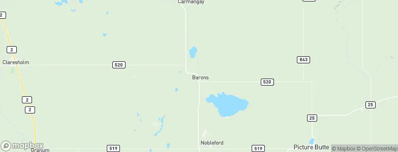 Barons, Canada Map