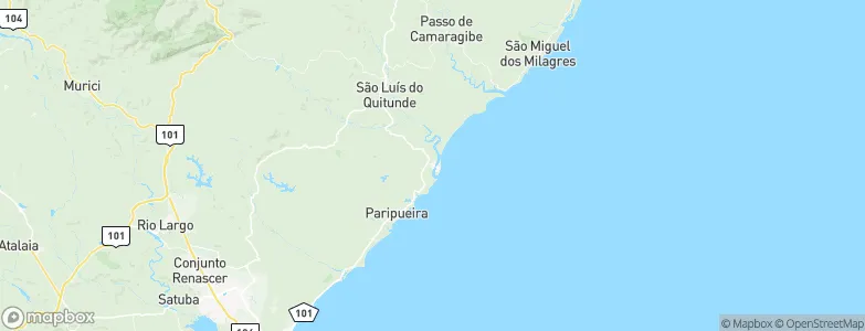 Barra de Santo Antônio, Brazil Map