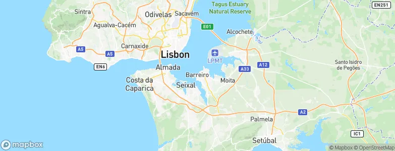 Barreiro, Portugal Map