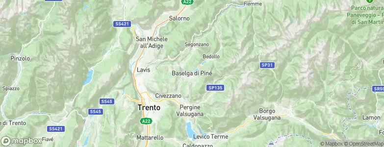 Baselga di Pinè, Italy Map