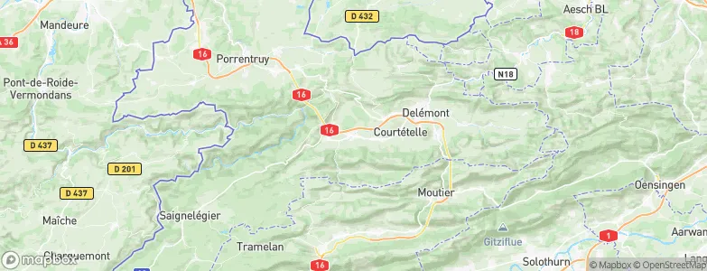 Bassecourt, Switzerland Map
