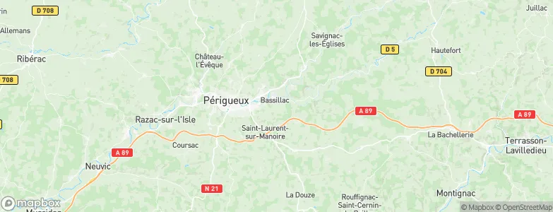 Bassillac et Auberoche, France Map