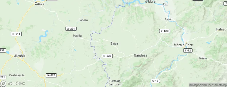 Batea, Spain Map