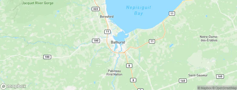 Bathurst, Canada Map