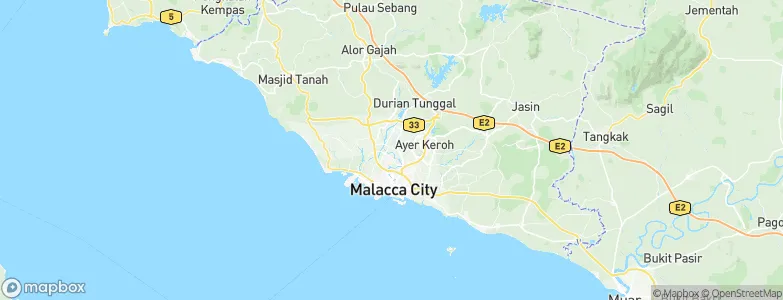 Batu Berendam, Malaysia Map