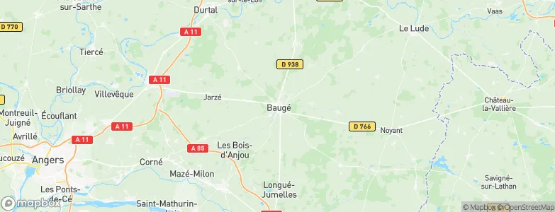 Baugé-en-Anjou, France Map