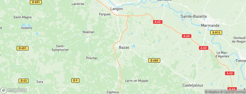 Bazas, France Map