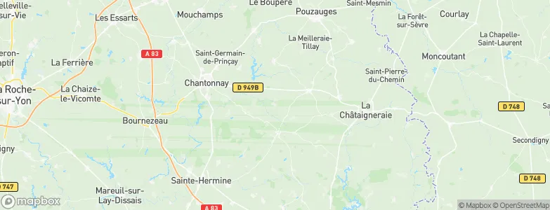 Bazoges en Pareds, France Map