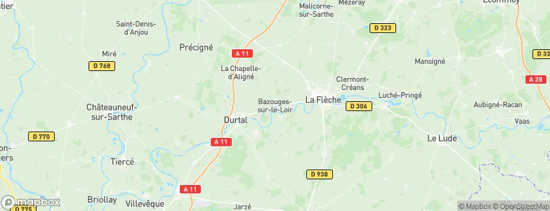Bazouges-sur-le-Loir, France Map