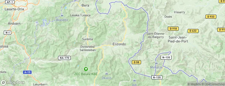 Baztan, Spain Map