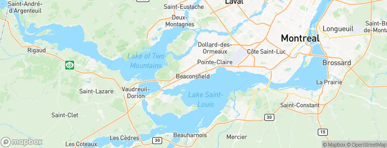 Beaconsfield, Canada Map