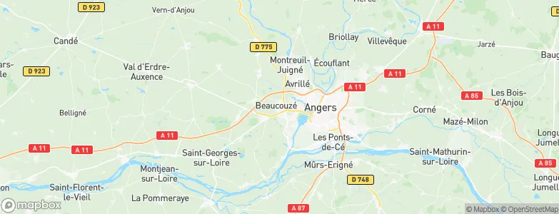 Beaucouzé, France Map