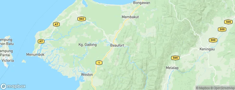 Beaufort, Malaysia Map