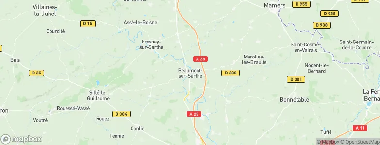 Beaumont-sur-Sarthe, France Map