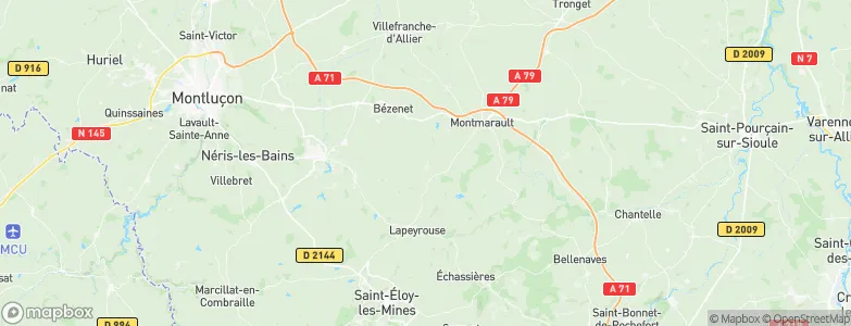 Beaune-d'Allier, France Map