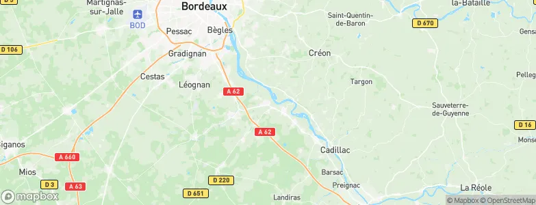 Beautiran, France Map