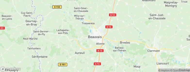 Beauvais, France Map