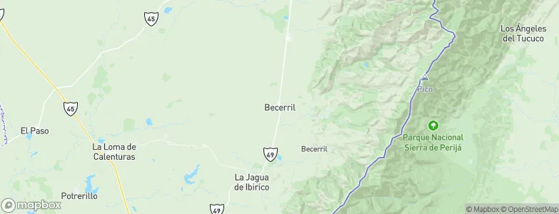 Becerril, Colombia Map