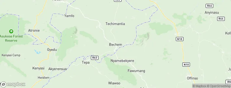 Bechem, Ghana Map