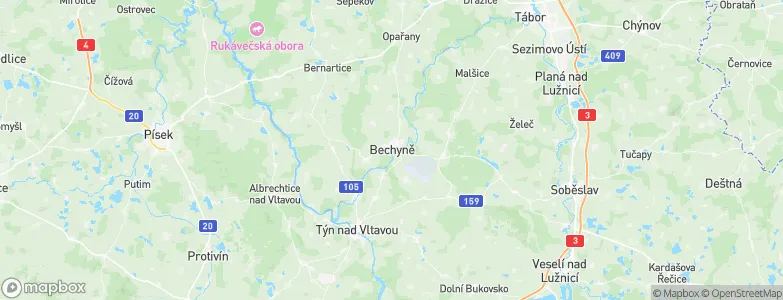 Bechyně, Czechia Map