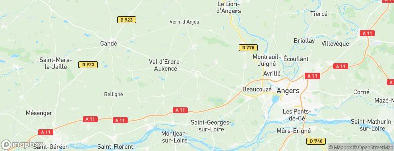 Bécon-les-Granits, France Map