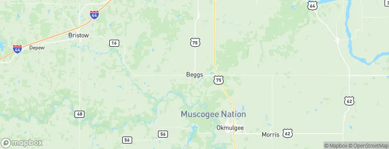 Beggs, United States Map