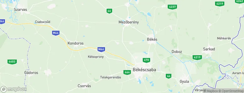 Bekes, Hungary Map